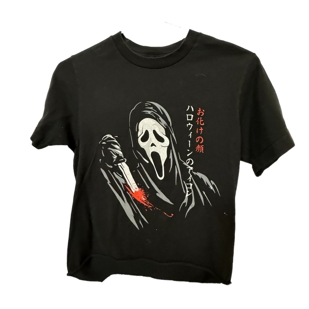 Horror Movie Scream Ghost Face Women’s S Black Cut Waist T-Shirt Import